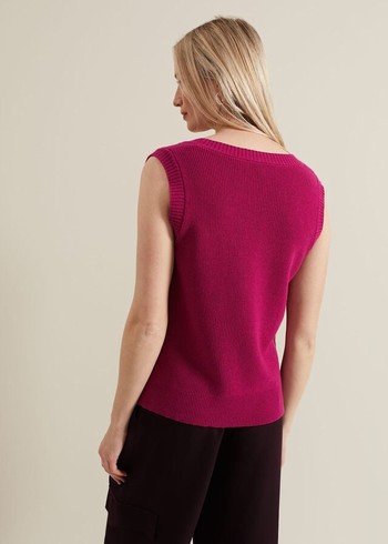 Phase Eight Marianna V Neck Knitwear Purple Australia | TH3067298